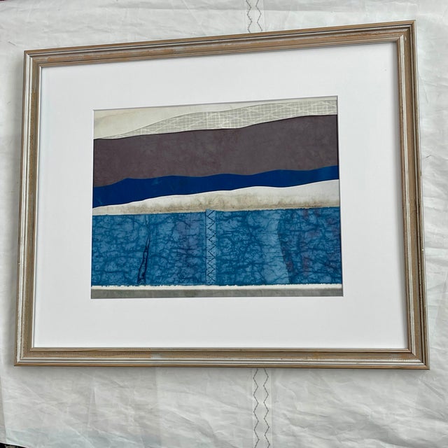 Contemporary Semi-Abstract​ Mixed Media Nautical Sailcloth Landscape​ - By JJ-Hogan | Be Your Best in Your Darkest Moments, Framed For Sale - Image 4 of 8