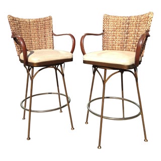 Palecek Havana Swivel Bar Chairs - Set of 2 For Sale
