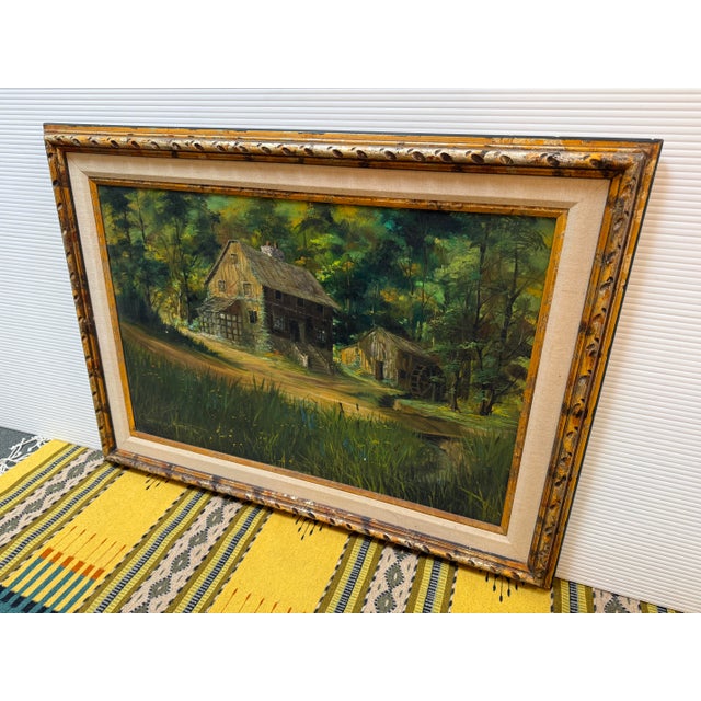 James Mastin Rural Barn Oil Painting, Signed | Chairish