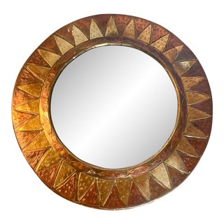 1960s Danish Brass Starburst Mirror For Sale