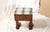 Wood Vintage "Foot" Stool With Blue Plaid Top - Handmade Stool For Sale - Image 7 of 15