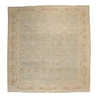 Antique Zabihi Collection Light Blue Green Persian Malayer Rug - 10'10" x 13'3" For Sale