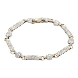 Art Deco Diamond Bracelet in 18k White Gold, 1.05ct Pave Set, by VRJewels For Sale