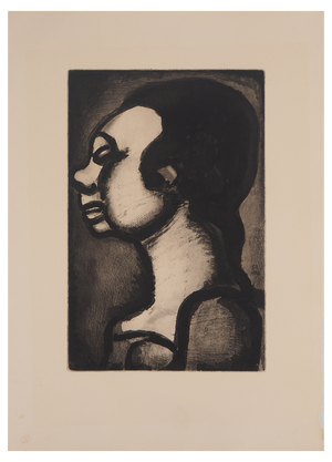 Georges Rouault, Portrait of the Lady: In Profile, 1928, Original Etching