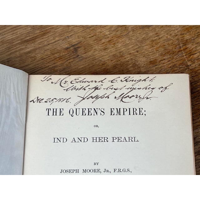 Rare Antique Victorian Leather Spine Book the Queen’s Empire Author Inscribed Illustrated India Travel History British Empire For Sale In New York - Image 6 of 15