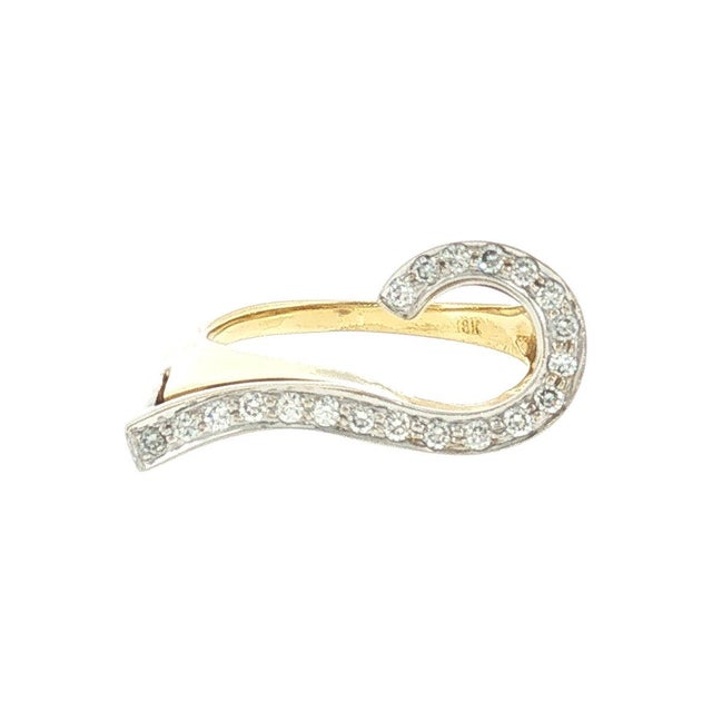 Late 20th Century Late 20th-Century 18 Karat Two Tone Diamond Question Mark Ring For Sale - Image 5 of 7