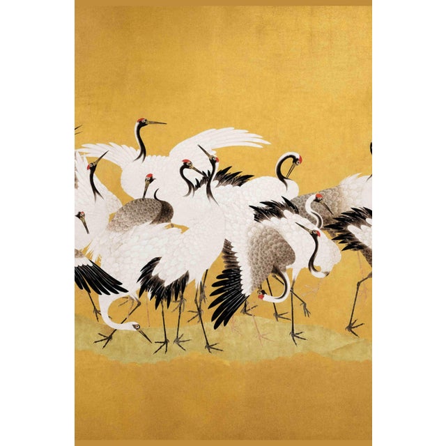 Japanese Japanese Flock of Cranes by Ishida Yūtei, Vintage Art Print Reproduction, 48" X 32" For Sale - Image 3 of 10
