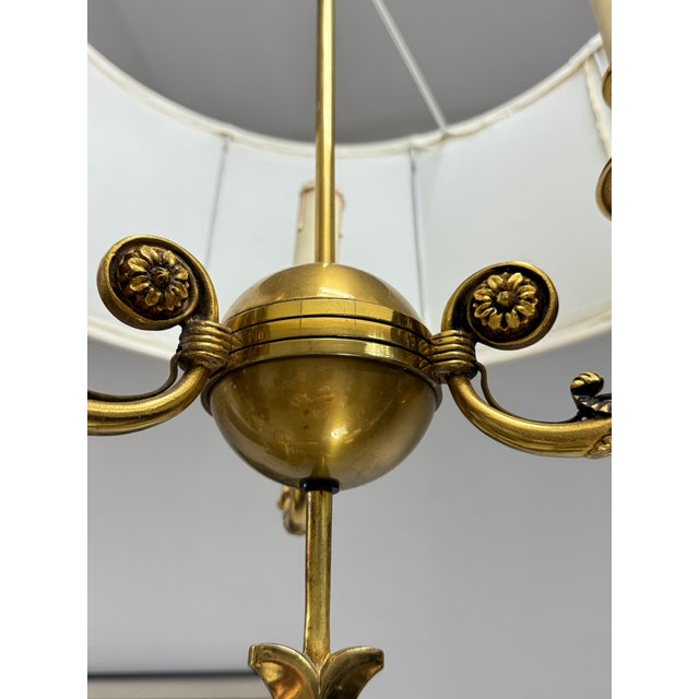Beige French Empire Style Bouillotte Pendant, France, 1950s For Sale - Image 8 of 13