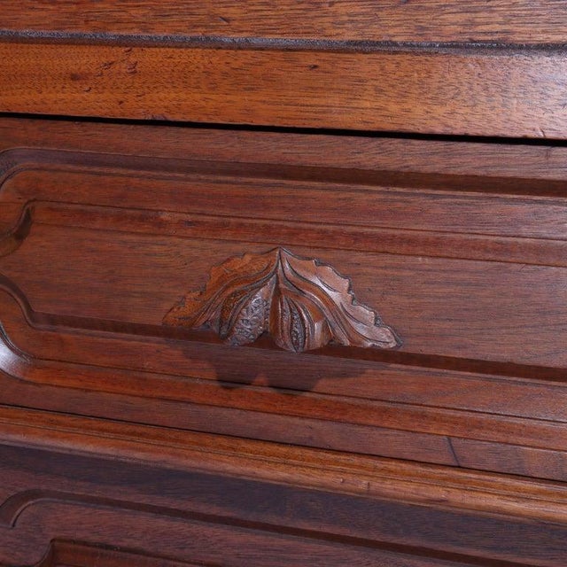 Late 19th Century Antique Renaissance Revival Victorian Carved Walnut & Burl Secretary C1890 For Sale - Image 5 of 16