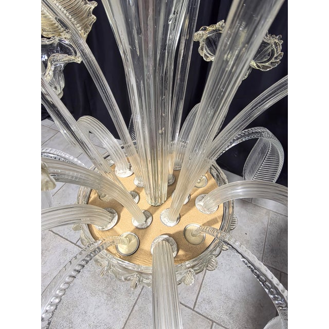 Glass Vintage Murano Glass Chandelier, 1980s For Sale - Image 7 of 14