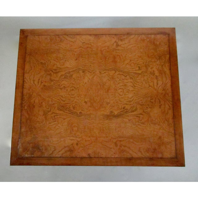 C.197'0's Michael Taylor for Baker Furniture "Ming-Style" Fruitwood & Burlwood Top Side/End Table For Sale - Image 10 of 12