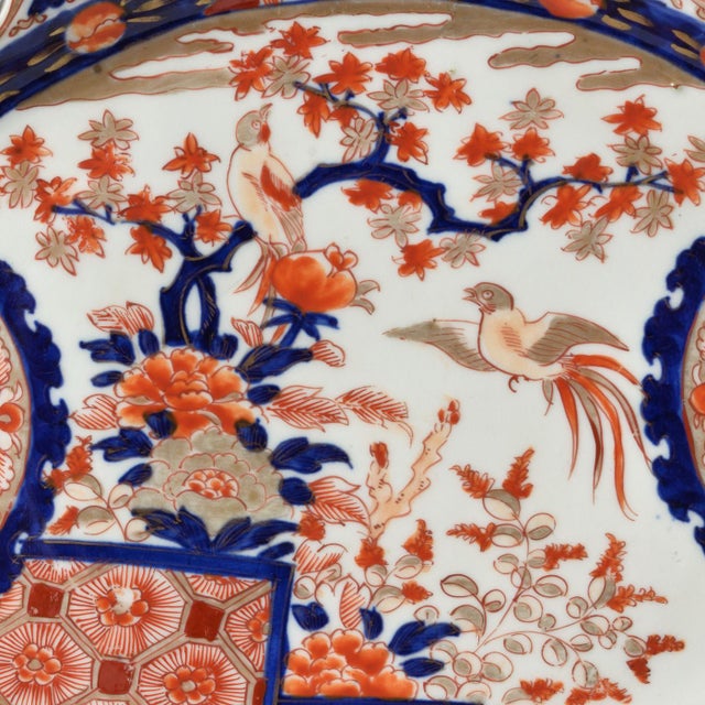 Large Openwork Japanese Imari Porcelain Platter, 1890s For Sale - Image 9 of 11
