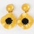 Cilea Paris Dangle Resin Clip Earrings Yellow Poppy Flower For Sale - Image 4 of 8