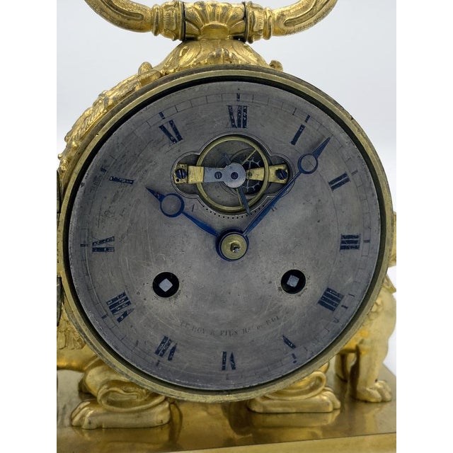 Charles X Travel Officer's Pendule Clock in Gilded Bronze by Le Roy For Sale - Image 9 of 16