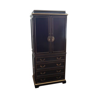 Jasper Cabinet Black & Gold Liquor Cabinet Bar For Sale