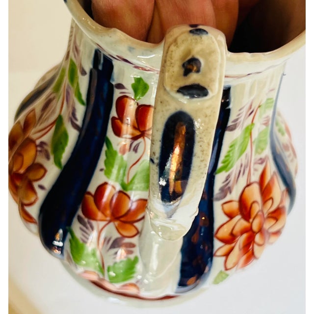 Mid 19th Century Antique English Imari Gaudy Welch Creamer Jug For Sale - Image 5 of 6