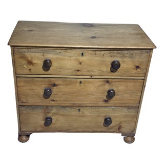 Antique Pine Three Drawers - Chest of Drawers From England For Sale