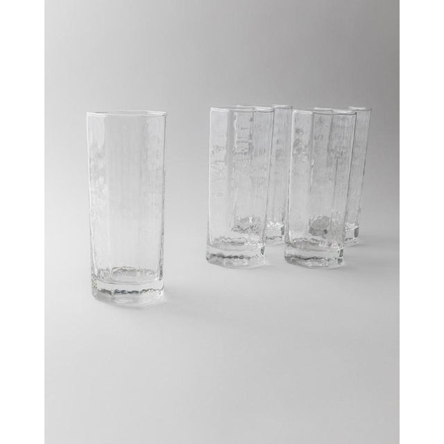 Vintage Octagonal Structured Glasses from Luminarc, 1970s, Set of 5 For Sale - Image 9 of 11