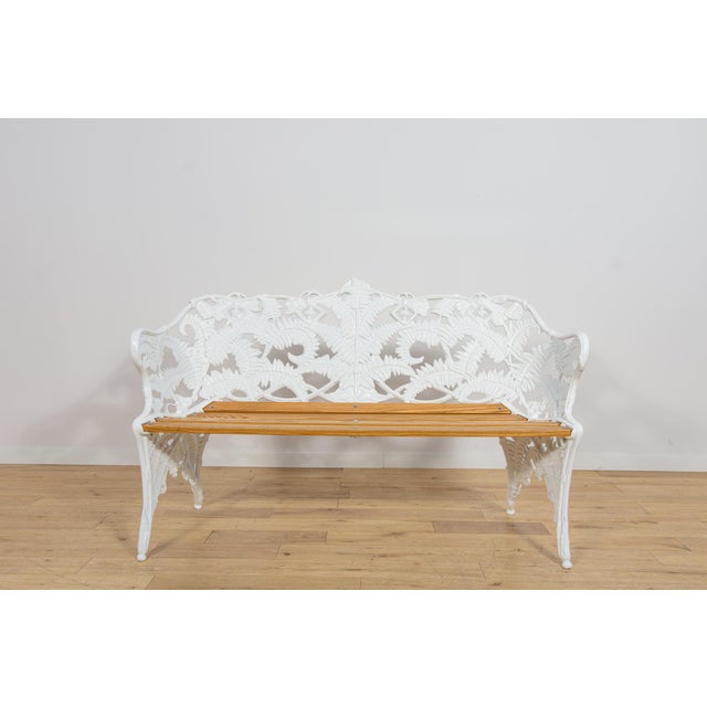 Victorian Coalbrookdale Garden Set with Bench and Armchairs, United Kingdom, 1950s, Set of 3 For Sale - Image 4 of 18
