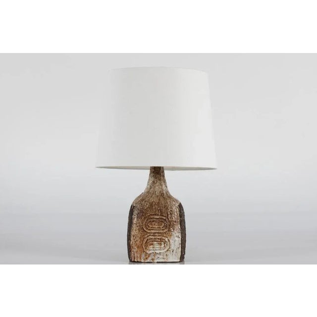 Danish Brutalist Ceramic Table Lamp with Brown Glaze Unica by Fridtjof Sejersen for Sejer, 1960s For Sale - Image 13 of 13