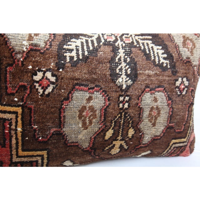 Tribal Vintage Kilim Pillow Cover – Tribal Motifs, Double-Knotted, 16x24 Inches For Sale - Image 3 of 9