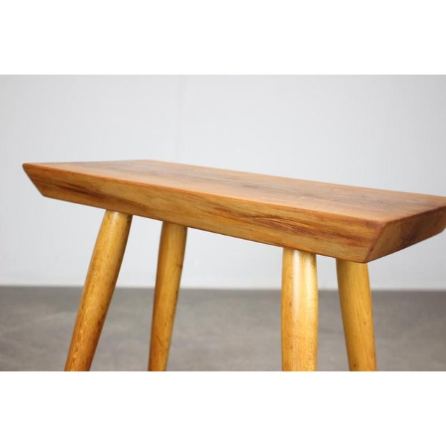 Mid-Century Modern Cherry Stool, Czechoslovakia, 1960s For Sale - Image 9 of 11