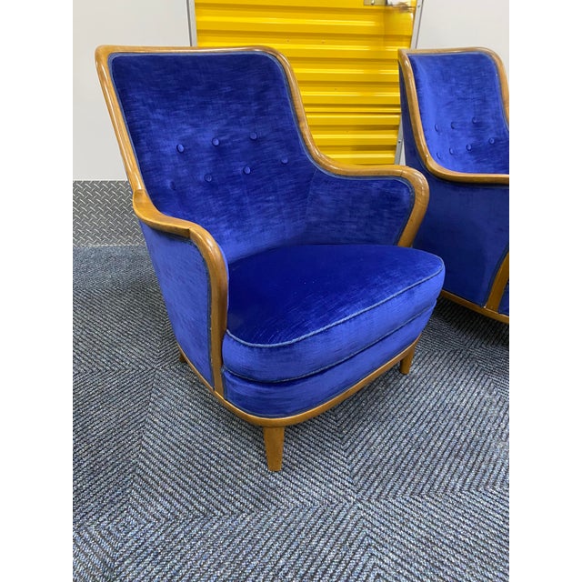 Mid-Century Modern 1940s Pair of Lounge Chairs Attributed to Axel Larsson For Sale - Image 3 of 10