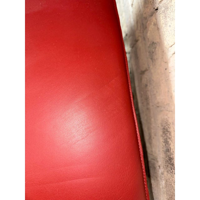 Grand Rapids Chair Company Red Leather Chair For Sale - Image 10 of 12