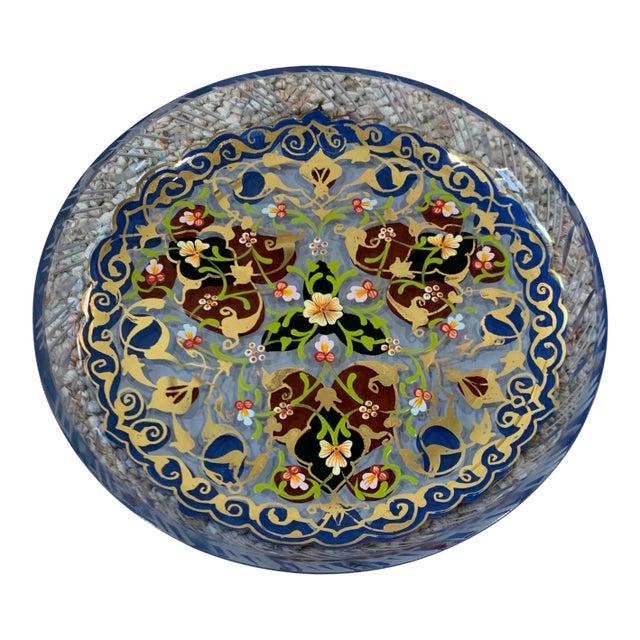 Mid 20th Century Painted Glass Plate For Sale