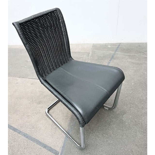 Gray German Gray Leather Cushion Pads for B25 B20 Cantilever Chair from Tecta, Set of 2 For Sale - Image 8 of 8