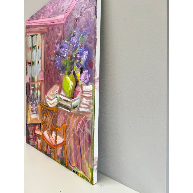 Boho Chic "Rainy Day Books" Original Painting by Shann Spishak For Sale - Image 3 of 5