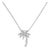 .925 Sterling Silver Diamond Accent Palm Tree Pendant Necklace (J-K Color, I2-I3 Clarity) - 18" Inches For Sale