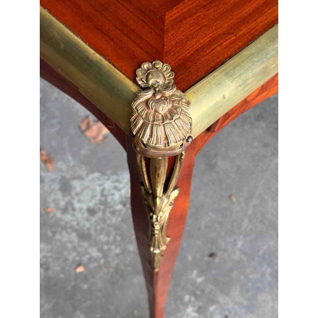 Mid 20th Century Louis XV Style Parquetry Bureau Plat Desk For Sale - Image 14 of 18