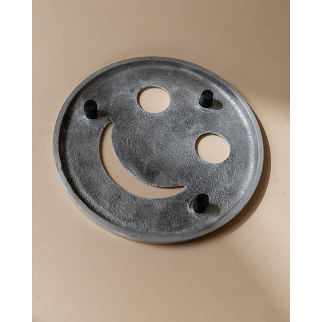 Vintage Metal Smiley-Face Shape Coaster, Italy, 1980s For Sale - Image 4 of 11