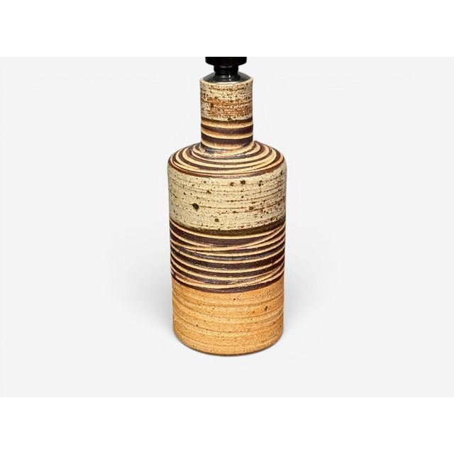 1950s Tue Poulsen, Table Lamp, Beige Stoneware, Denmark For Sale In New York - Image 6 of 9
