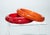 Vintage Carved Bakelite Bangle Bracelets in Red and Orange, 1930's, Pair Of For Sale - Image 9 of 17
