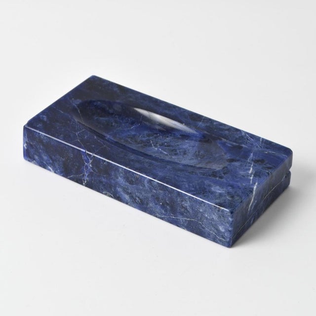 Stone bowl. It may by used as a trinket tray, jewellery dish or paperweight. Made of sodalite, blue stone very similar to...