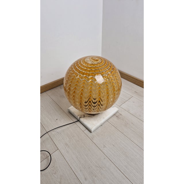 Large Vintage Table Lamp in Murano Glass and Marble Base, 1960s, in Very Good conditions. Designed 1960 to 1969 European...
