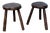 Oak Tripod Stools, 1950s, Set of 2 For Sale