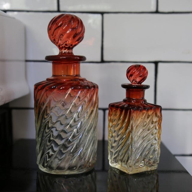 Pink French Crystal Perfume Bottles from Baccarat, Set of 2 For Sale - Image 8 of 8
