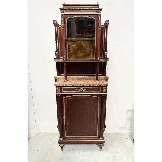 Napoleon III Mahogany and Chased Bronze Display Cabinet, 1800s For Sale - Image 14 of 18