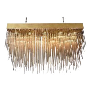 Rh Cascada Rectangular Chandelier by Timothy Oulton – 54" – Lacquered Burnished Brass For Sale