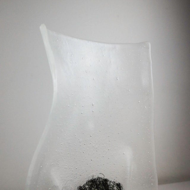 Crystal Glass Sculpture with Metal Inserts attributed to Marty for Marty Glass Murano, 2018 For Sale - Image 6 of 12