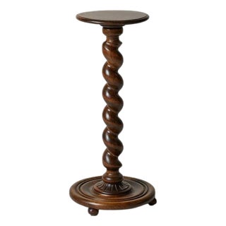 1950s Belgian Oak Pedestal Table For Sale