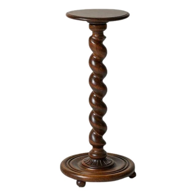 1950s Belgian Oak Pedestal Table For Sale