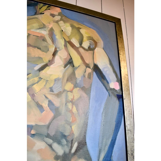 1990s Framed Male Figure Study Oil Painting, " Blue David" For Sale - Image 5 of 7