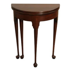 Queen Anne Style Cherry Demilune Gate Leg Occasional Table