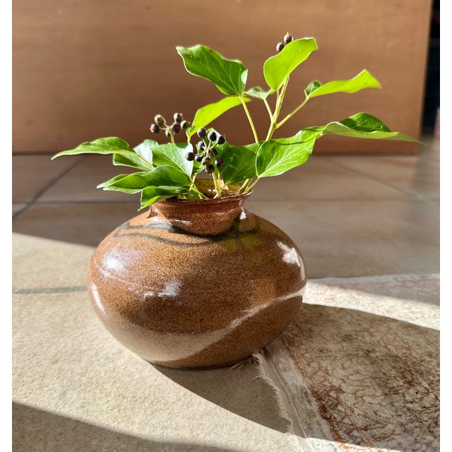 Modernist Studio Ceramic Art Low Vase from Helma Klett, Germany, 1940s For Sale - Image 13 of 14