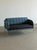 1970's Danish Loveseat by Friis & Elmar Moltke Nielsen for Randers Denmark in Leather and Blue Plaid For Sale - Image 4 of 12