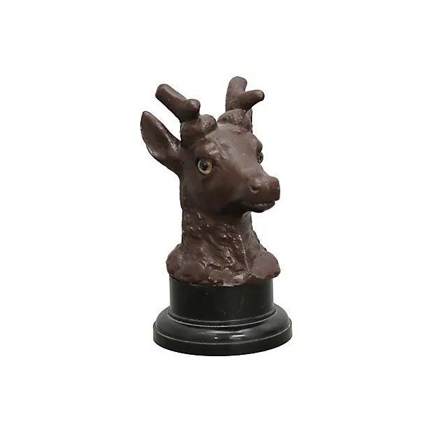 Farmhouse 1960s Stag Head Pen Stand / Holder For Sale - Image 3 of 3
